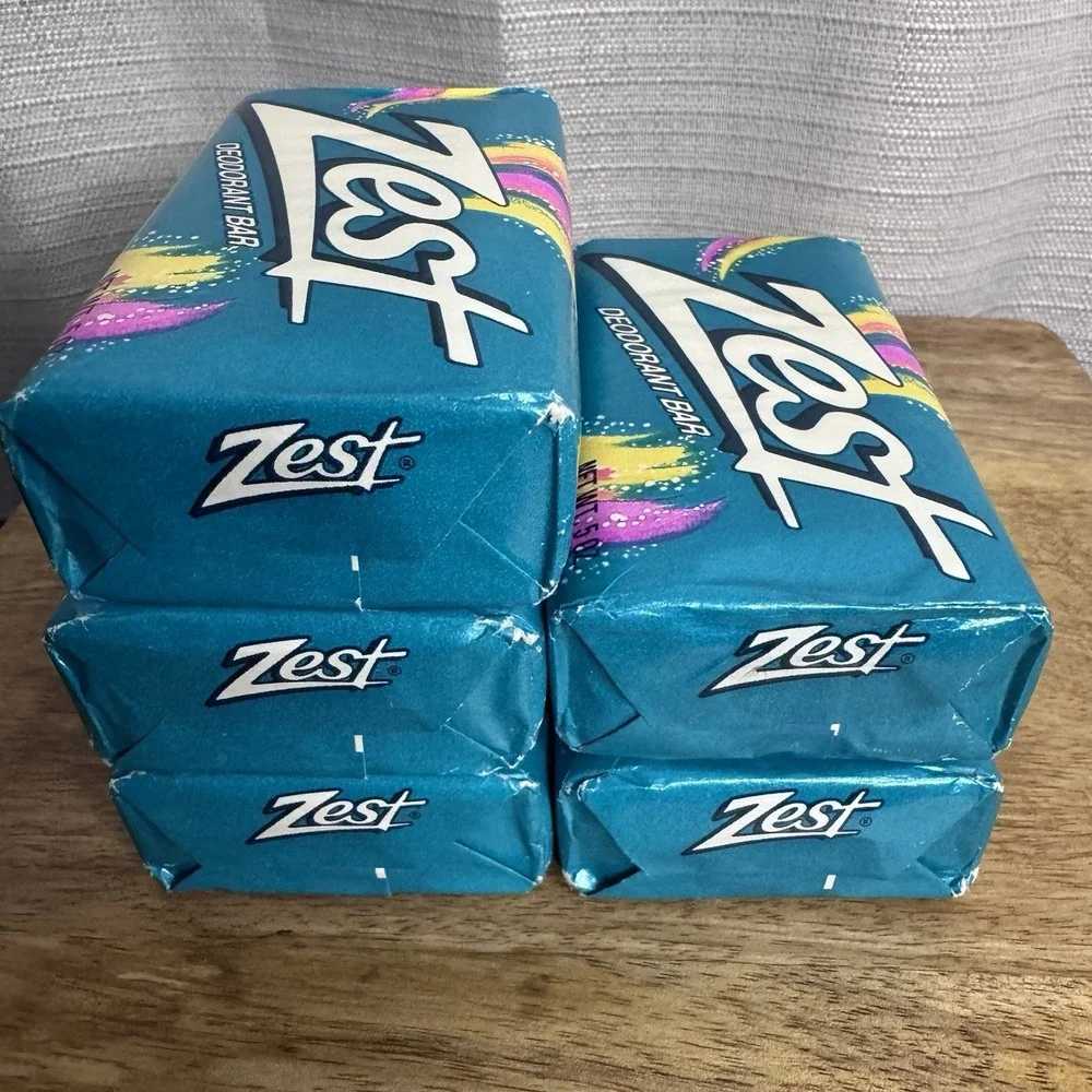 Lot Of 5 1988 Original Zest Deodorant Bar Soap Zestfully Clean 5oz Bar Sealed - Picture 2 of 6